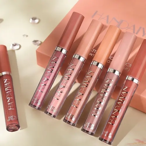 Handaiyan 6-Pieces Red Matte Liquid Lipstick Multi-Pack (A), 0.54oz Moisturizer Hydrating Cosmetic Lip Care, Long-Lasting Natural Plumper Color with Smooth Finish, for Everyday Glam & Special Occasions