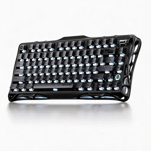 GravaStar Mercury K1 Stealth Black 75% Wireless Mechanical Keyboard, Aluminum Alloy Gaming Keyboard with Knob, Hot Swappable, Linear Switches, Transparent Keycaps, RGB Backlit, 2.4GHz/BT5.0/USB for PC Gaming summerwins DealsForYouDays