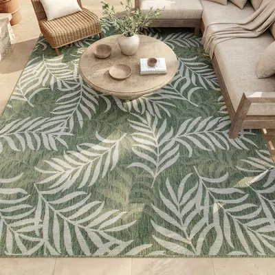 Nourison Garden Oasis Modern Polypropylene Tropical Indoor-Outdoor Rug, Patio Rug for Garden Decoration & Home Decor