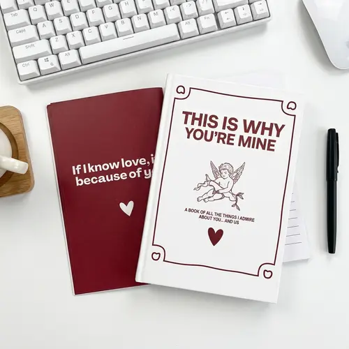 Personalized Lover Edition Romantic Theme Notebook - Office Stationery Paper Book, Anniversary Journal, Journaling Notebooks for Couples, Documents Special Moments, Strengthens Bonds, "This Is Our Story-This Is Why You're Mine"