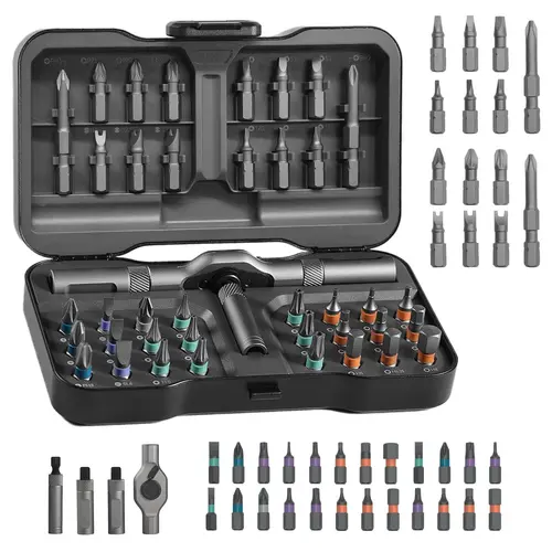 SEESE 38 in 1 DlY Screwdriver Set,1 Set SwitchableScrewdriver Shape Magnetic Screwdriver Set,Compact and Portable Ratchet Screw0driver SetHome Repair Tool Box fathersdaygift backtoschool