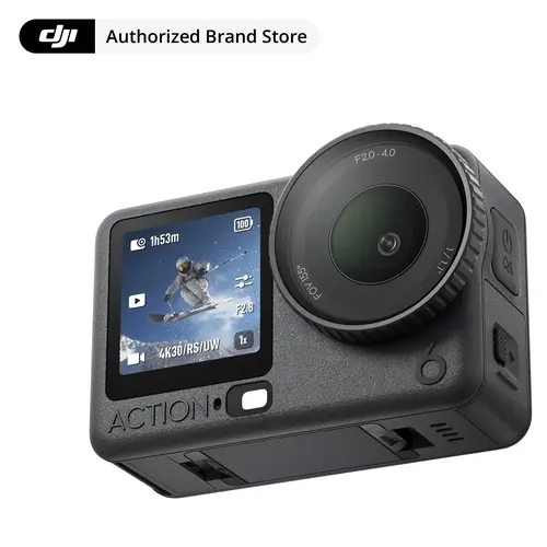 DJI Osmo Action 6 Enhanced Combo High-Resolution Action Camera - 1/1.1" Square Sensor, f/2.0-f/4.0 Variable Aperture, Cold Resistant, 4hrs Battery Life, 8K HD Video, Outdoor Vlogging Camera for Daily Use, Outdoor Camera