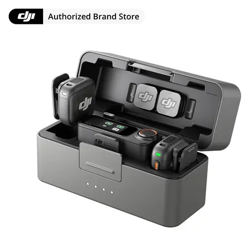 DJI Mic 3 Ultralight Wireless Microphone - 28hrs Use Batteries, Adaptive Gain Control, Dual Band Anti-Interference, Portable Camera Accessories for iPhone/Android Smartphones, Cameras, Vlog Hands-Free Recording