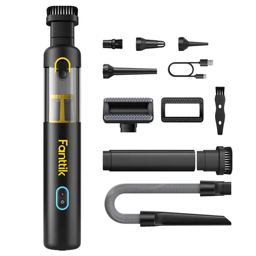 Fanttik V8 Apex Cordless Handheld Car Vacuum - 19000Pa High Power RobustClean Mini Vacuum, Flexible Hose Reach, Pet Brush, 2H Fast Charge, Auto Detailing Supplies, Automobile Cleaner, Car Cleaning Supplies for Home & Dorm