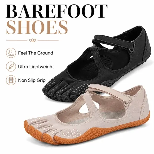 Women's Barefoot Yoga Shoes Non Slip Minimalist Walking Shoes Lightweight Gym Flat Five Finger Shoes for Women