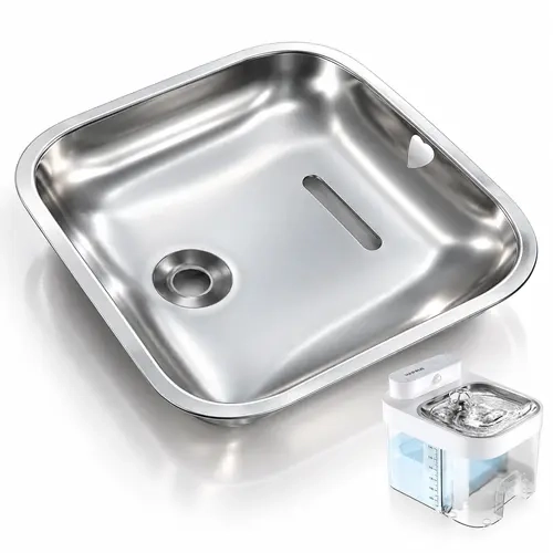 Stainless Steel Tray for HAPAW Cat Water Fountain, Compatible with Pet Feeding Supplies, Aids Clean Water Upkeep, Works with Fountain Filter Set