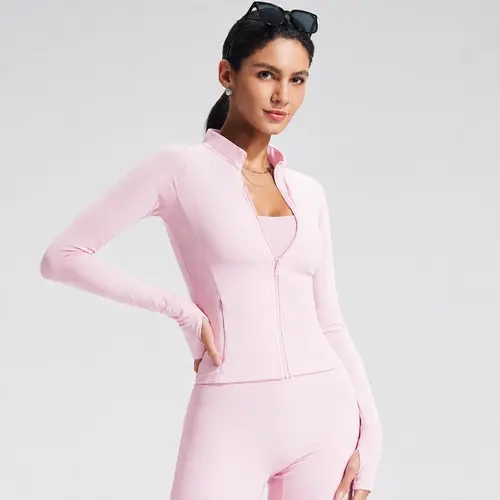 RICH BRIA Slim-It Zip Up Jacket Streamline Performance Secure Pockets with Hidden Zipper Womens Lightweight Workout Coat Buttery Soft Active Top