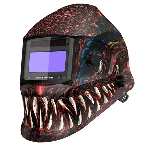 ARCCAPTAIN Skeleton Knight Auto-Darken Welding Hood - Industrial Shockproof Welding Helmet, 1/1/1/1 Optical Clarity, 4 Arc Sensors, 1/25000s Response, True Color, Welding Cap Tool Upgrade Compatible, Free Gift for Men, Industrial Welding Helmet toolupgrad