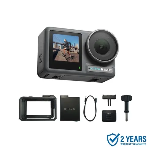 Xtra Edge Portable Sports Camera - Underwater Action Cam, Vlogging Gear, 1/1.3" Sensor, 4K Cinematic Video, Hyper Stabilization, 52 Ft Waterproof, 3-Hour Battery, Universal Quick Mount, Vlogging Camera