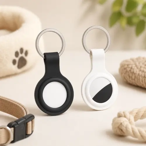 Pet Collar Anti-Lost Tracker Tag for Cats & Dogs - Sound & LED Alert, Fits Most Collars/Harnesses, iOS Compatible, 2-Pack/4-Pack, Black/White, Back to School Pet Gift