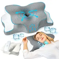 SAHEYER Cervical Pillow, Cooling ice Silk Pillowcase, Ergonomic Supportive Memory Foam, Soft Comfy Bed Pillow for Neck Support,Summer Essentials, Neck Pillows for Side Sleepers,Back,Stomach Sleepers, Summerwins, Dealsforyou，cozy pillows，Deep sleep pillow