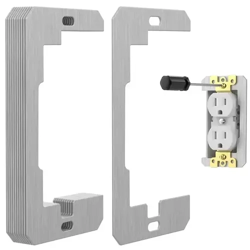 10 Pcs Rust-Resistant Metal Wall Plate Spacers, Flush-Fit Device Leveling Plates for Electrical Outlet Repair to Fix Loose Outlets and Boxes, Resistant To Rust