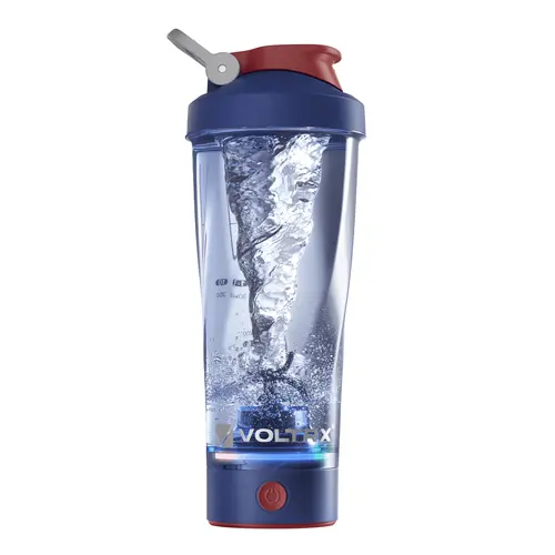 VOLTRX VortexBoost2 Electric Blender Shaker Bottle - 24 oz/700 ml Tritan BPA-Free Handheld Beverage Mixer, USB-C Charging Cable, 2-Hour Charge, 12-Month Long Battery Life, 30s Auto Mixing, Clump-Free, Quiet, LED Colors, Camping Essential, Easy To Clean