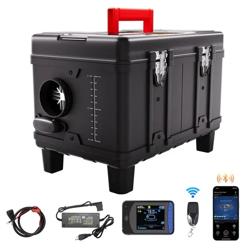 【Summerfinds】VEVOR Multifunction Portable Heating System, Upgraded Adapter, Bluetooth APP/Remote Control, Display Screen, Fast Heating, 12-24V Vehicle Use, DC 12V, Energy Efficient for Camping & Outdoors