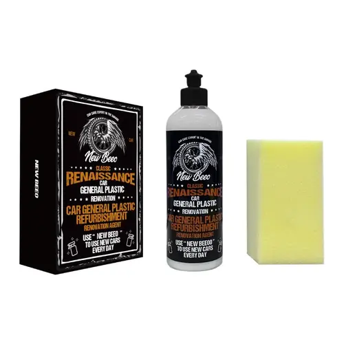 NEWBEEOO Car Exterior Plastic Refurbishment Coating - Car Detailing Products for Exterior Plastic Parts, Crack-Reducing Coat, 180-Day Shine & Protection, Black Glossy Luster, Light & Pleasant Emulsion with Smooth & Silky Feel