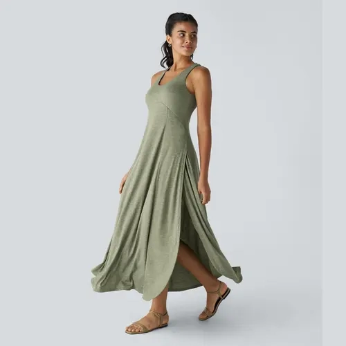 Halara U Neck Flowy Maxi Casual Tank Dress