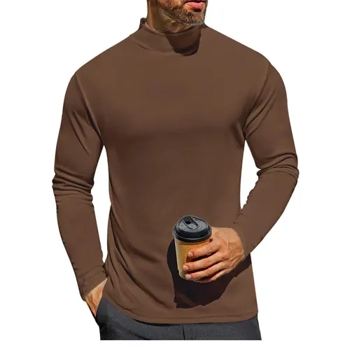 Coofandy Men's Mock Turtleneck Shirts Long Sleeve Basic Turtle Neck Undershirt Lightweight Thermal Pullover Sweater Classic Fashion Menswear Casual