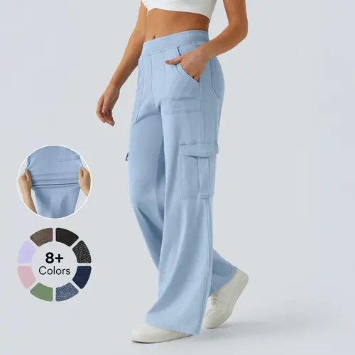 Halara Flex™ Mid Rise Pockets Straight Leg Casual Cargo Jeans