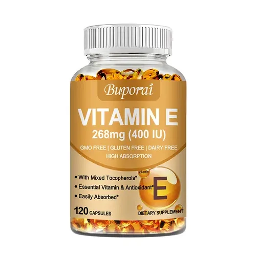 Buporai Vitamin E Supplement – ​​an antioxidant that is easy to swallow; available in 60 or 120 capsules; supports essential vitamin intake and promotes immune health.