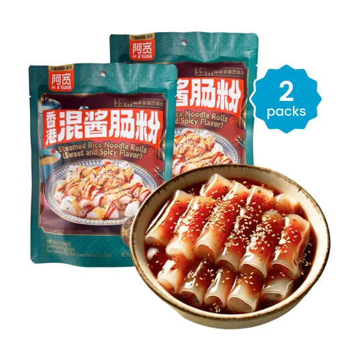 Steamed Rice Noodle Rolls, Sweet & Spicy Flavor, Steamed Rice Rolls, Instant Food, Hong Kong Style Instant Meal