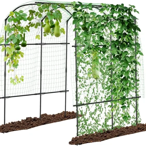 DoCred 87in Tall Steel Trellis Arch, Metal Trellis Plant Care & Support for Climbing Plants, Cucumber, Melon, Vegetable Garden Use, Outdoor Yard Lawn Garden Tunnel