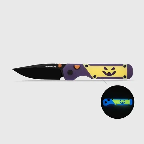 Kizer Militaw 3.1 M390 Dual-Color GID G10 Handle Halloween Special Edition, Outdoor Camping Knife