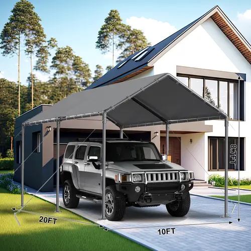 Grezone Outdoor Carport 10x20ft Heavy Duty Car Tent,Portable Garage Canopy Storage Shed,Car Shelter,All-Season Tarp Tent for Car,Party Boats Wind Protection,High Temperature Resistant,summerwins,outdoorfurnitureset summerwins