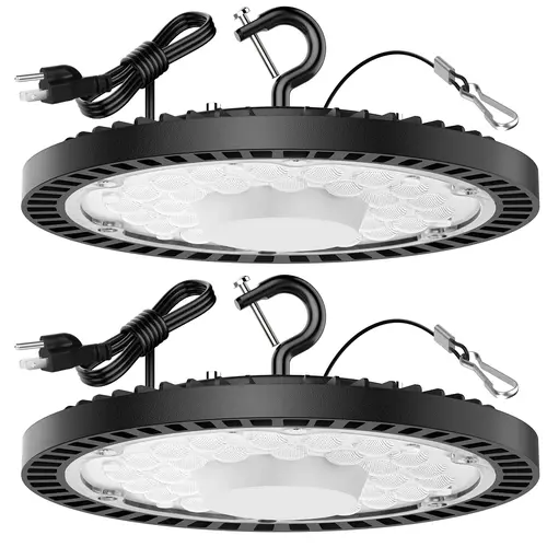 MATULSA UFO White LED High Bay Light, 160W Power, 30000LM, 700W MH/HPS Equivalent, 5000K Commercial LED Outdoor, 50000H Aluminium Fixture, Durable Waterproof Non-Dimmable, 120° Beam, 1.05ft Chains, for Workshop Garage (Father's Day Gift Option)