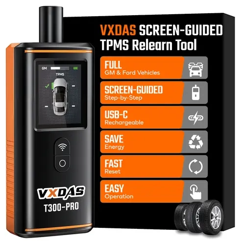 2026 Upgraded Handheld TPMS Relearn Tool - Screen-Guided Tire Sensor Reset & Activation Tool with USB-C Charging for GM, Ford, Chevy, Buick, Cadillac, Lincoln Vehicles, Handheld Tool