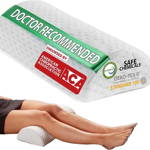 ComfiLife Half Moon 100% Memory Foam Bolster - Leg Support for Back & Side Sleepers, Under Knees Cushion for Hip Relief