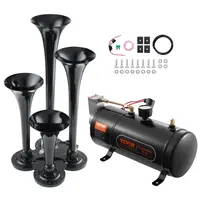 【DealsForYouDays】VEVOR Train Horns Kit 4 Trumpet Air Horn Kit150dB Train Horns for Pickup Trucks12V 120 psi Air Compressor 0.8 Gal/3 L Tank with Gauge for Any 12V Vehicle Car Truck Train Van Boat Power Sound Accessory,father'sdaygifts