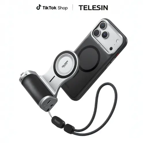 TELESIN Master Camera Grip Kit for iPhone 18 Pro & Pro Max, DSLR-Style Phone Grip with Case, MagSafe Compatible, 2X/3.5X Telephoto Lens, 3200mAh Battery, Zoom Lever, Custom Dial