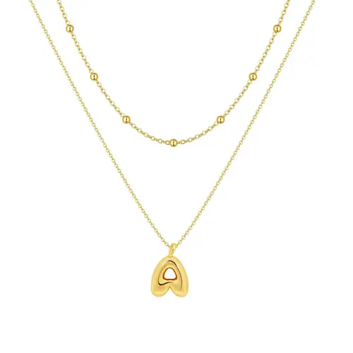 Tewiky Women's High-Quality Plated Brass Gold-Plated Geometric Letter Initial Pendant Necklace - Cubic Zirconia Decor, Adjustable-to-Preferred-Length Long Chain, Metal Coating, Casual Daily Wear Fashion Accessory, Birthday Gift with Jewelry Box