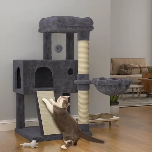 SHA CERLIN 36in Cat Tree/Multi-Level Cat Tower with Hammock & Sisal Scratching Posts/Cozy & Fun for Cats, sohochic