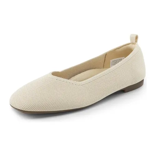 Dream Pairs Women's Slip-On Knit Ballerina Flats - Foam Cushioning, Mesh Fabric, Round Toe, Rubber Flex Grip, Flexible Wide Fit, Arch Support, Massage Particles, Breathable, Easy Maintenance, All-Season Casual Footwear That Doesn't Hurt