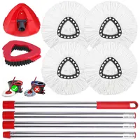 Spin Mop Replacements for O-Cedar 1-Tank System - Microfiber Flat Mop Set with 4 Reusable Pads, 30-58in Stainless Steel Handle, Plastic Brush, for Wood, Tile Floors summerwins,summerwins