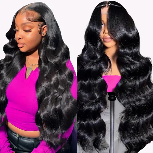 Cute Bein Body Wave 13x6  HD Transparent Lace Front Human Hair Wig Pre plucked Lace Frontal Human Hair Wigs For Women With Baby Hair