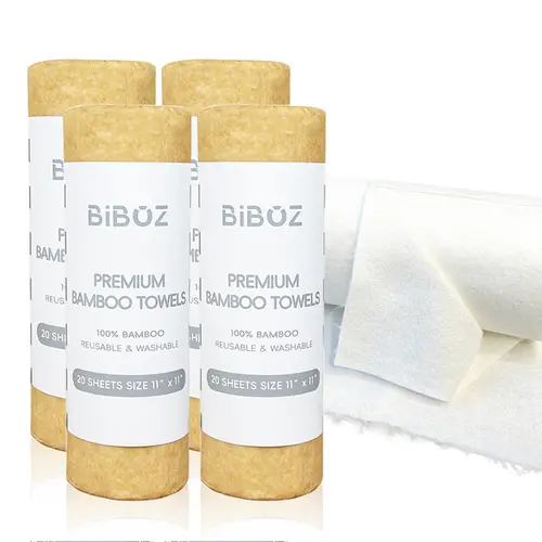 [Buy 1 Get 1 Free]  Clearance Sales, Reusable and Washable Bamboo Paper Towels - Heavy Duty & Super Absorbent, Durable | 20 Sheets/Roll