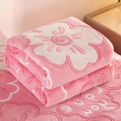 Floral Print Soft Blanket, 1 Pack Casual Soft Throw Blanket, Multifunctional Nap Blanket for Home, Office, Camping and Travel