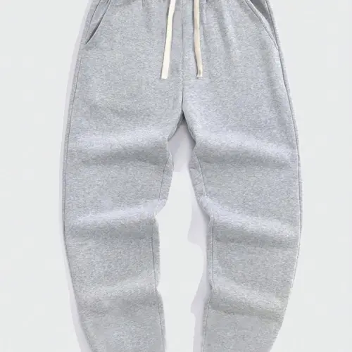 Men's Casual Fleece Drawstring Pants, Comfortable Warmth for Daily Wear, Sports & Outdoor Activities, Men's Jogger Sweatpants, Winter Warm Sweatpants