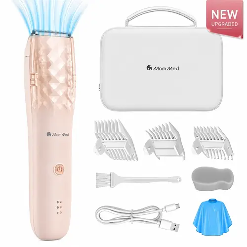 MomMed X18 Baby Hair Clippers, Ultra-Quiet Electric Vacuum Clippers with Charger Base, Compact Unisex Cordless Rechargeable Waterproof Haircut Kit for Newborns, Toddlers, Includes Batteries, Newborn, Kids sohochic