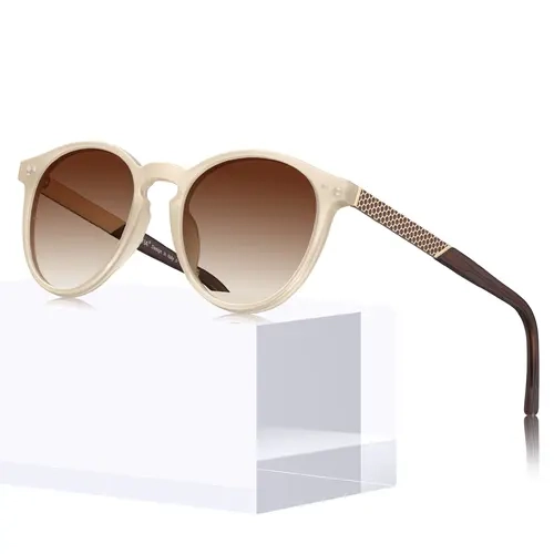 CARFIA Women's Retro Italian Acetate Full Rim Round Sunglasses Frames - Polarized UV Blocking, 60s Style Vintage, Trendy Streetwear, Small Face, Durable, Lightweight, Honeycomb, UV Wearable Gifts, Trendy Streetwear Sunglasses