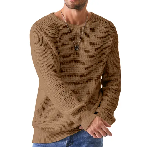 JMIERR Men's Crewneck Sweater Soft Casual Sweaters Classic Long Sleeve Pullover Sweaters with Ribbing Edge