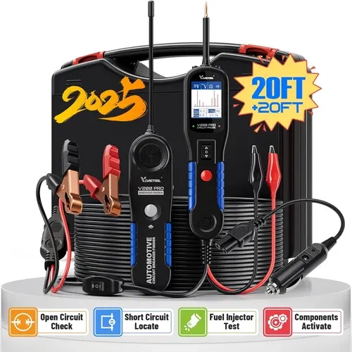VDIAGTOOL V200Pro Automotive Electrical Diagnostic Tool - 12/24V AC/DC Voltage Tester, 40FT Cable Wire Tracer, Breaker Finder, Battery Relay Tester, Overload Protection, Polarity Check, Repair Tools for Mechanics, Vehicle Accessory, Fathersdaygift