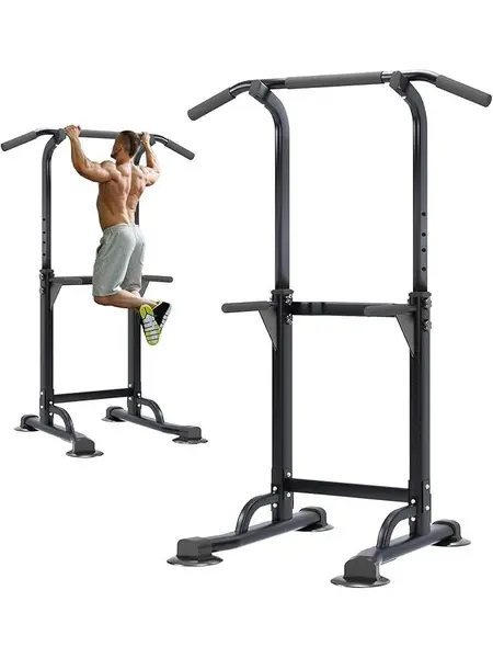 Nicole Selection Power Tower Home Gym Exercise Equipment - Adjustable Pull-Up Bar, Dip Station, Push-Up Bars for Whole Body Workout, 330 LBS Capacity Heavy-Duty Steel H-Shaped Base, Ideal for Men & Women, Great Gift