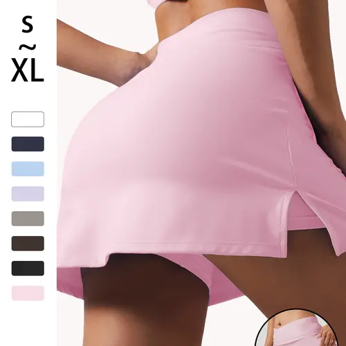 Women's High-Waisted Sporty Short Skirt, Slim-Fitting Yoga Fitness Dress, Soft Stretchable, All-Seasons, Perfect for Daily Wear & Dates, Skirts With Shorts Underneath, Workout Skirts