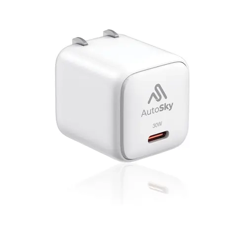 AutoSky 30W PD USB-C Rapid Charge Wall Charger - Single Port Type-C Adapter, Energy-Smart Saves Power, Overheat Guard, US Plug, Portable, Durable, for Cellphones, Tablets, Laptops, Manufacturer Warranty