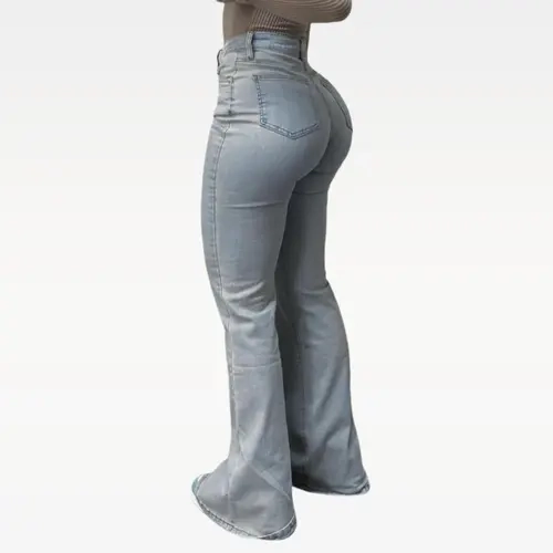 Verve Vogatiques BlueMoment High Waisted Flare Leg Baggy Jean for Women Stretch Denim Pants M042707 Bootcut Jeans BBL Tummy Control Curve Hugging