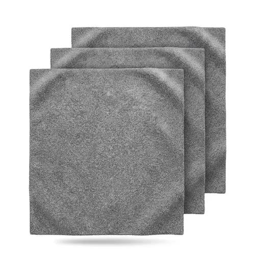 BLACKLINE Edgeless Superfine Fiber Car Wash Towels 3-Pack (16x16in) - Scratch-Free, Soft & Durable Drying Cloths for Car Wash Supplies, Interior Detailing Tasks, Sponges & Brushes, Car Drying Cloths