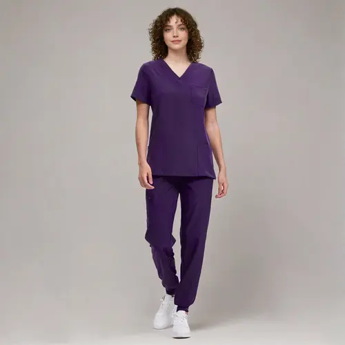 cozyscrubs Women's Luna Vital Medical Scrub Set - Clearance Limited Colors, Stretch V-Neck Top & Jogger Pants with 8 Pockets, Nurse Hospital Working Uniforms, Women's Clothes Womenswear